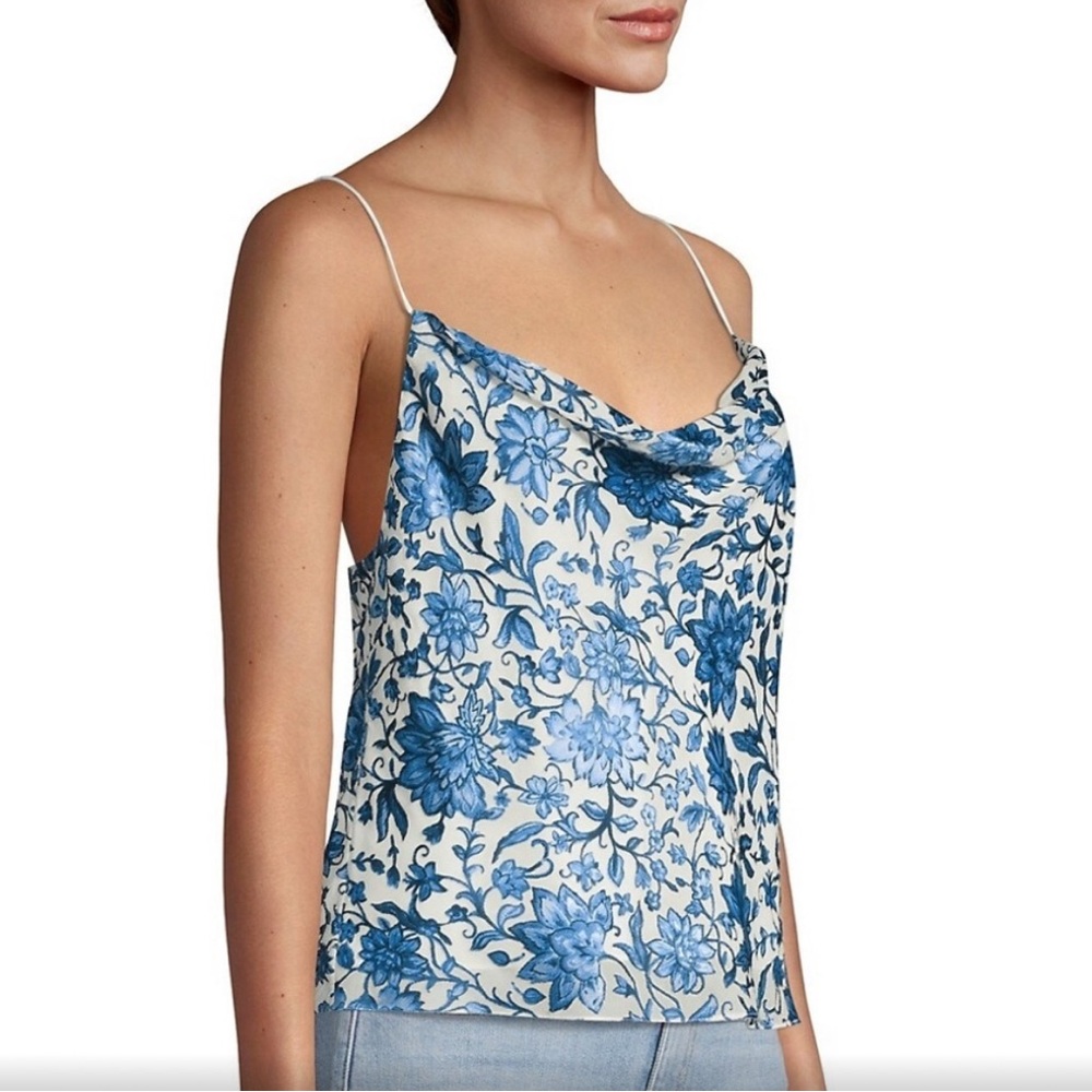 Alice + Olivia Blue Floral Draped Camisole | XS | Sold Out